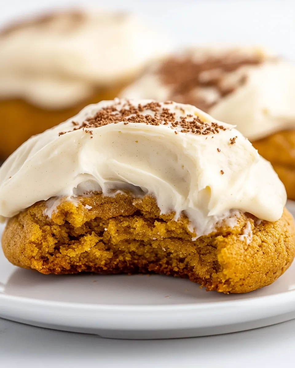 Pumpkin Cookies with Cream Cheese Frosting