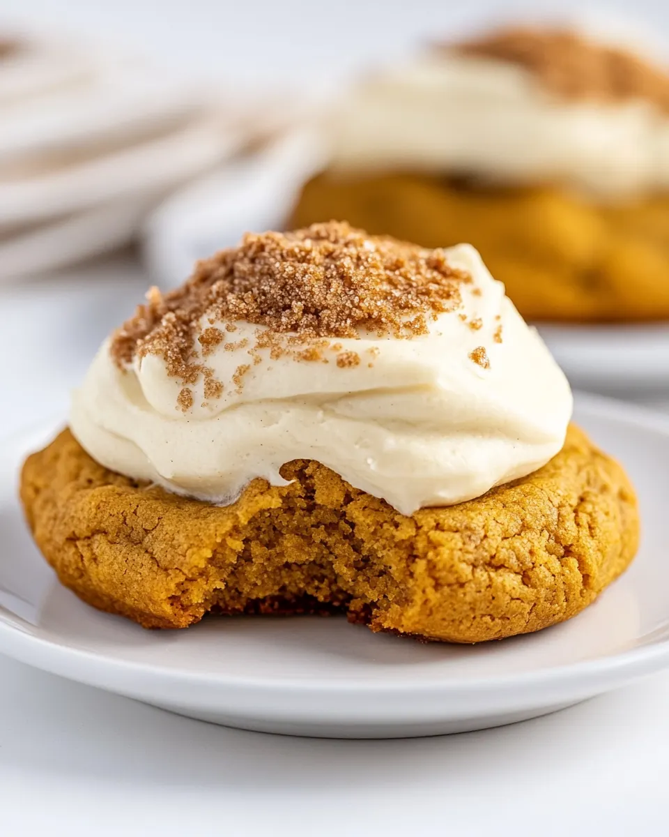Pumpkin Cookies with Cream Cheese Frosting