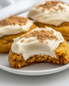 Pumpkin Cookies with Cream Cheese Frosting