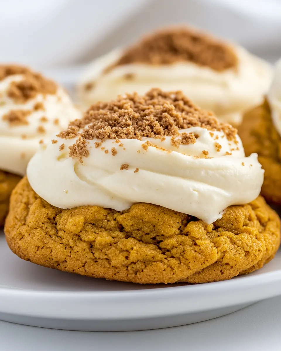 Pumpkin Cookies with Cream Cheese Frosting