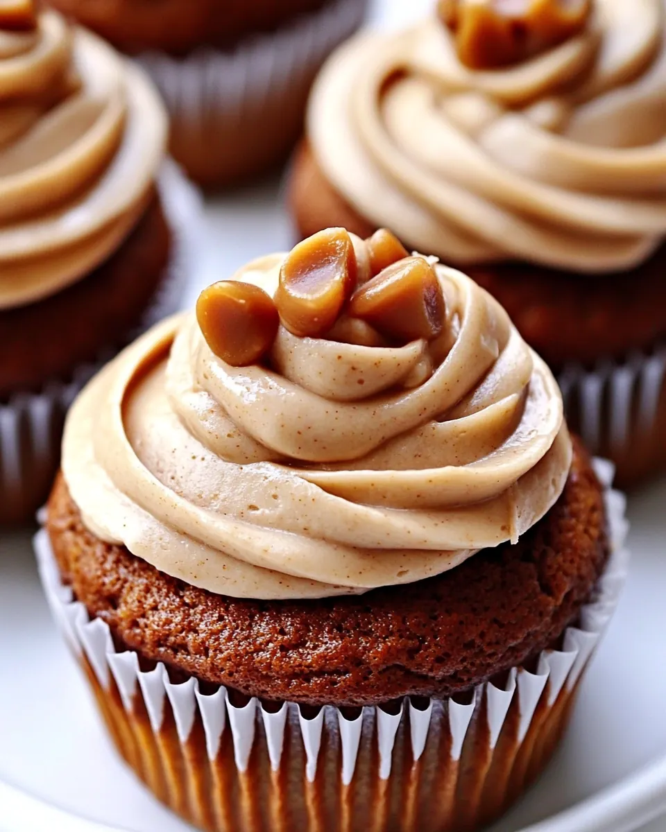 Pumpkin Cupcakes with Butterscotch Frosting
