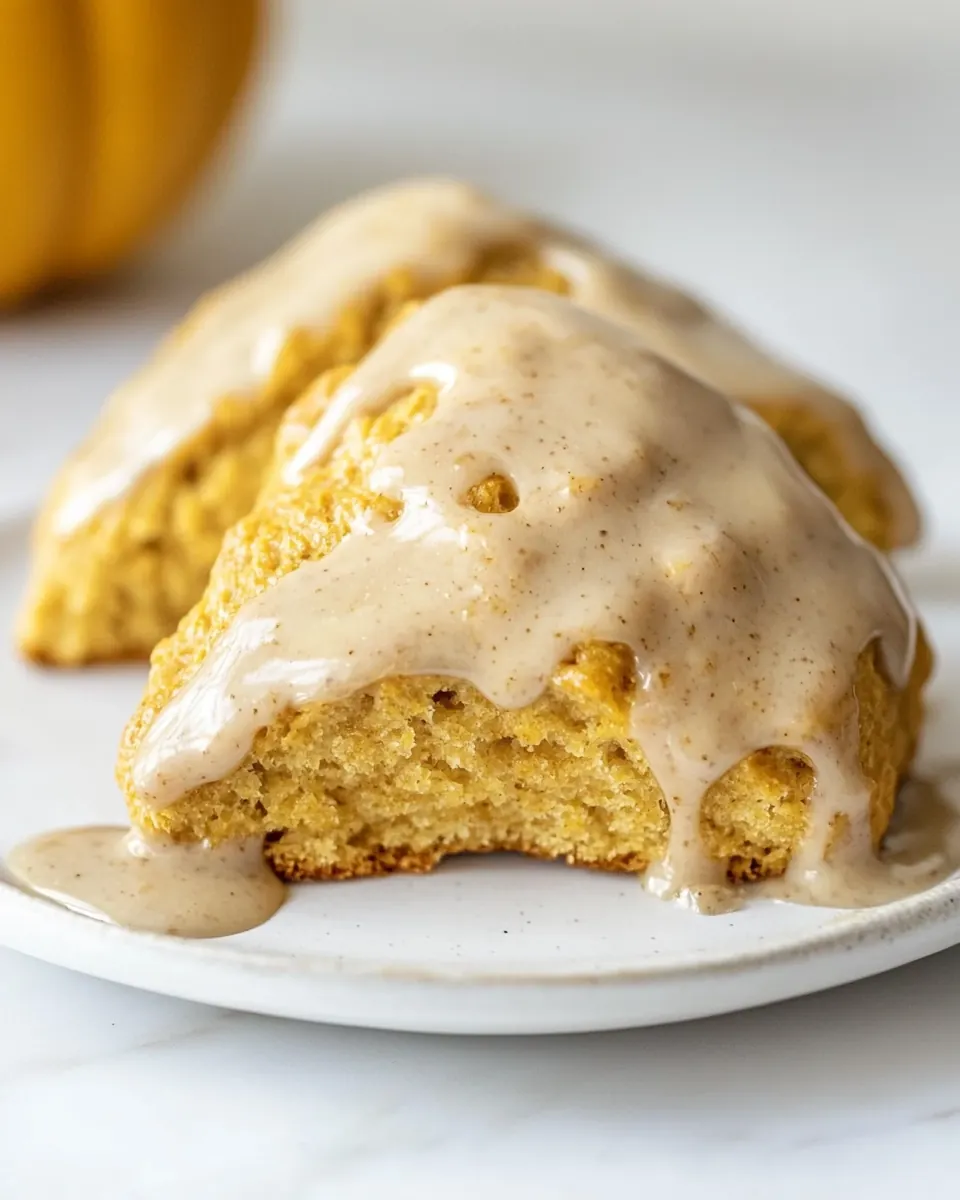 Pumpkin Scones with Espresso Glaze