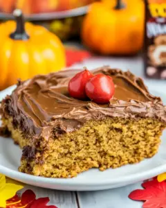 Pumpkin Sheet Cake with Nutella Cream Cheese Frosting