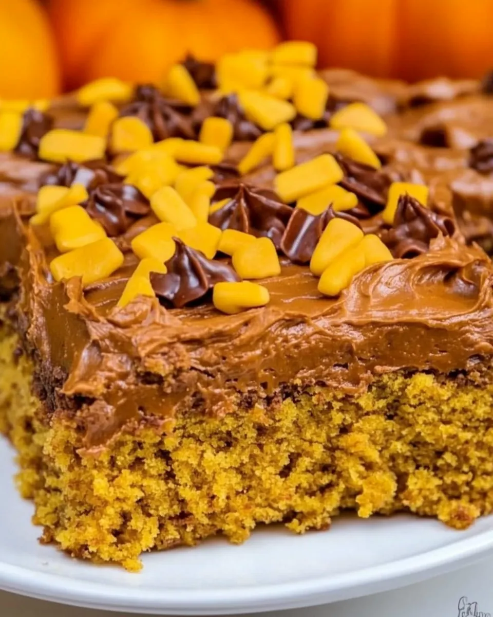 Pumpkin Sheet Cake with Nutella Cream Cheese Frosting