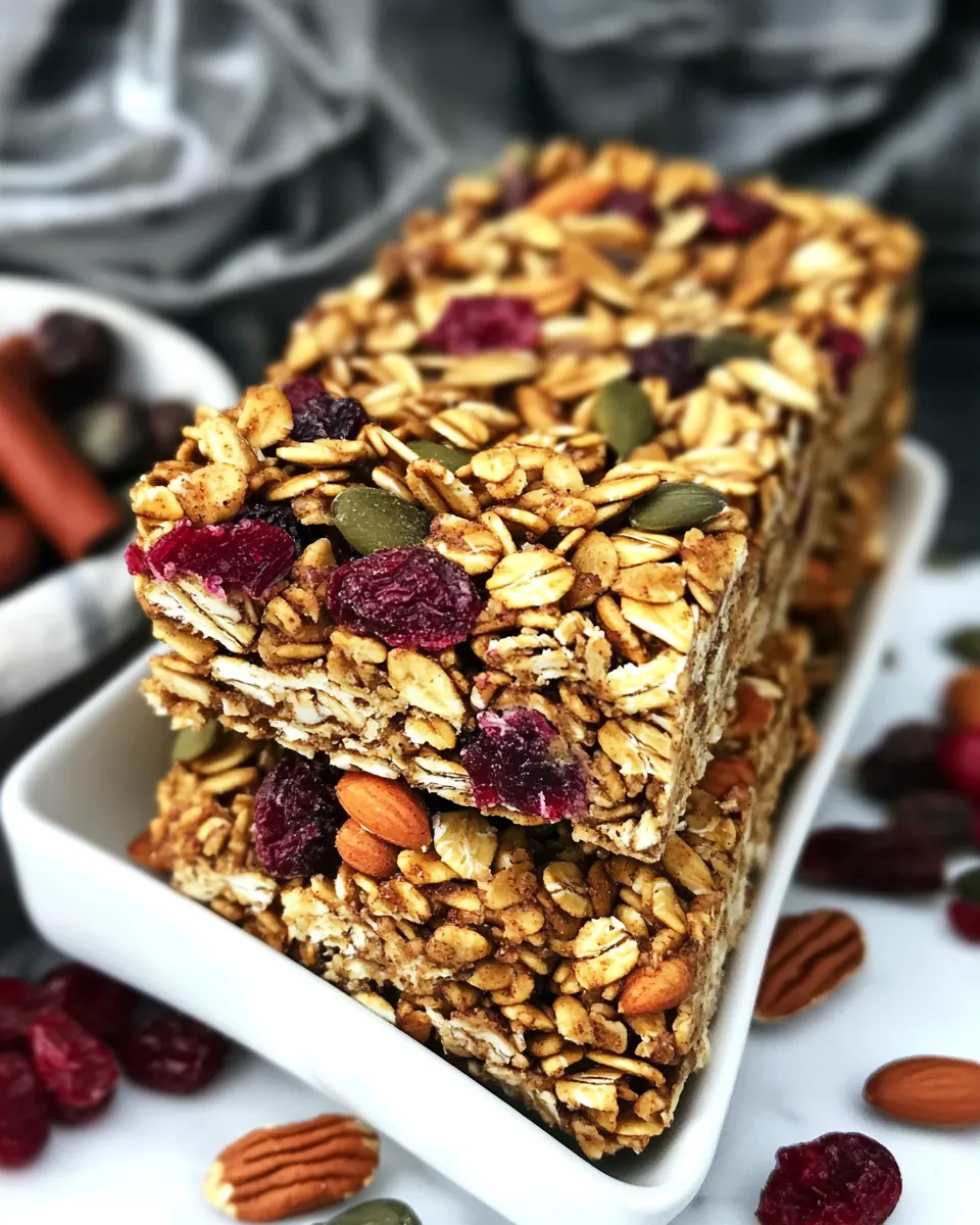 Pumpkin Spice Cranberry Granola Bars