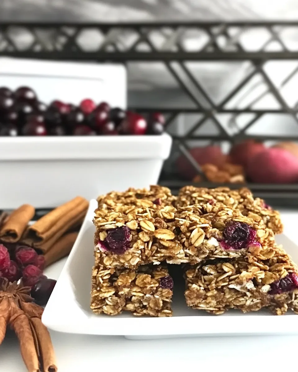 Pumpkin Spice Cranberry Granola Bars