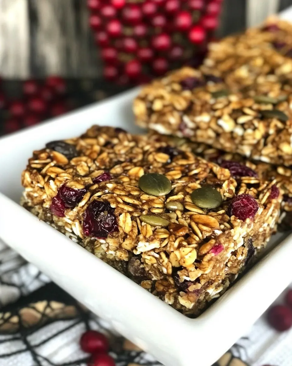 Pumpkin Spice Cranberry Granola Bars