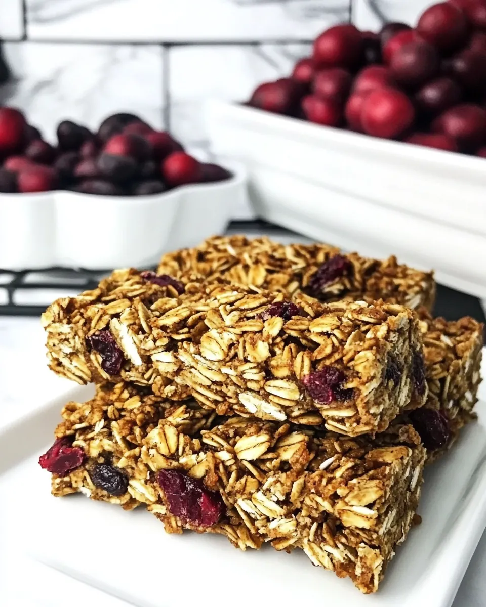 Pumpkin Spice Cranberry Granola Bars