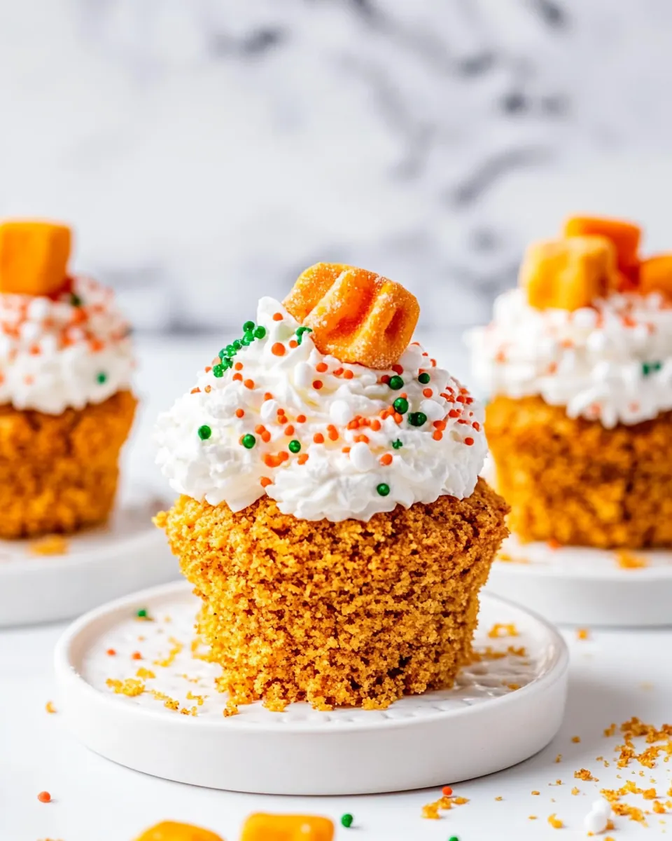 Pumpkin Spice Marshmallow Treat Cupcakes