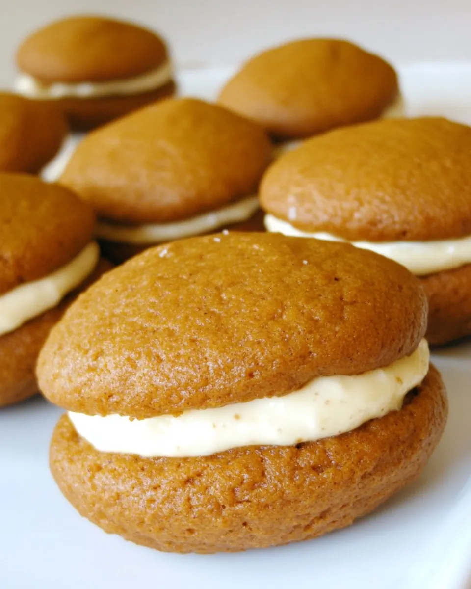 Pumpkin Whoopie Pies with Maple Cream Cheese Filling