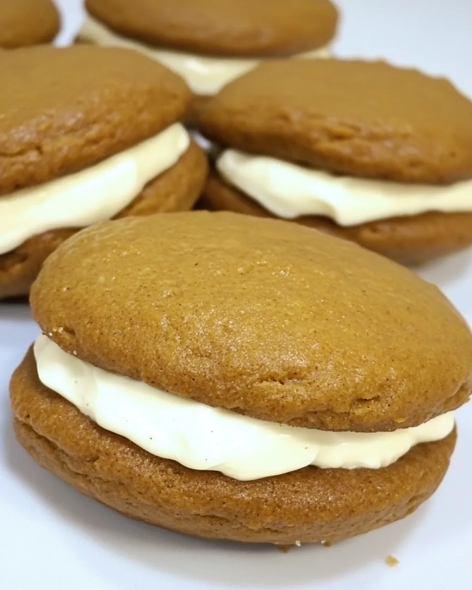 Pumpkin Whoopie Pies with Maple Cream Cheese Filling