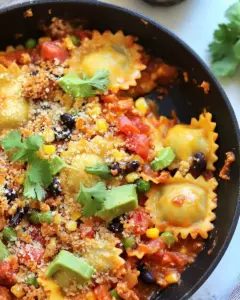 Quick Easy Southwest Ravioli Skillet Pasta