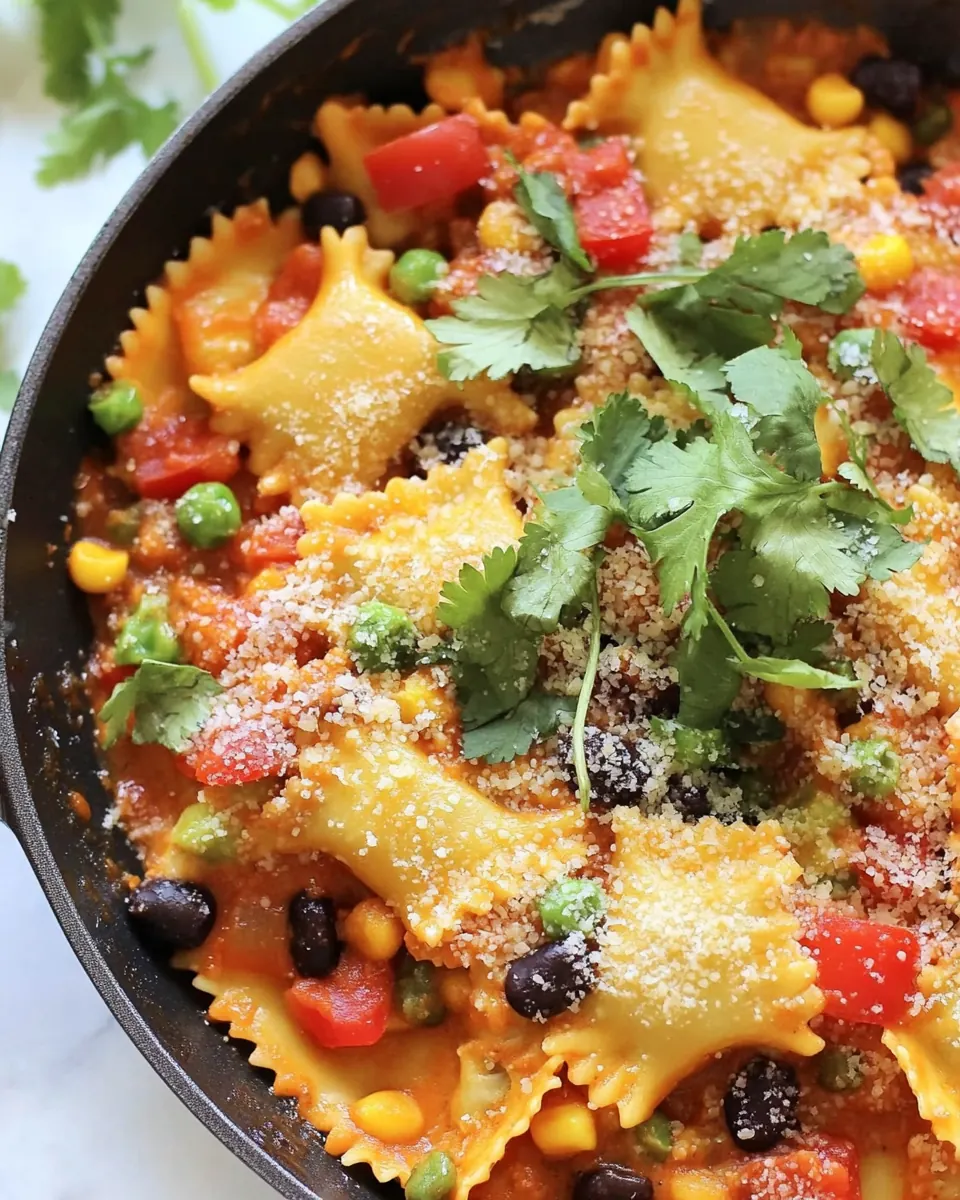 Quick Easy Southwest Ravioli Skillet Pasta