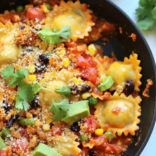 Quick Easy Southwest Ravioli Skillet Pasta
