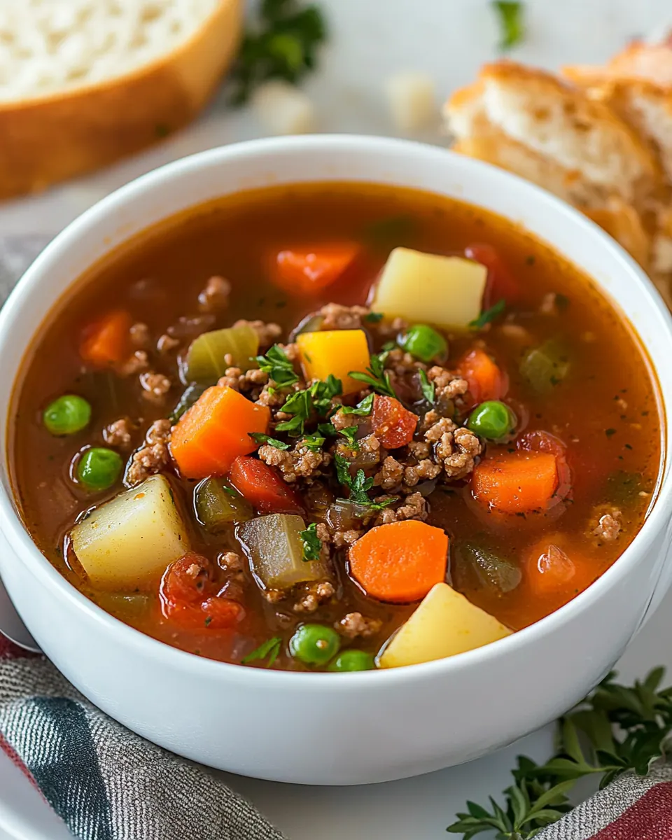 Quick Vegetable Ground Beef Soup