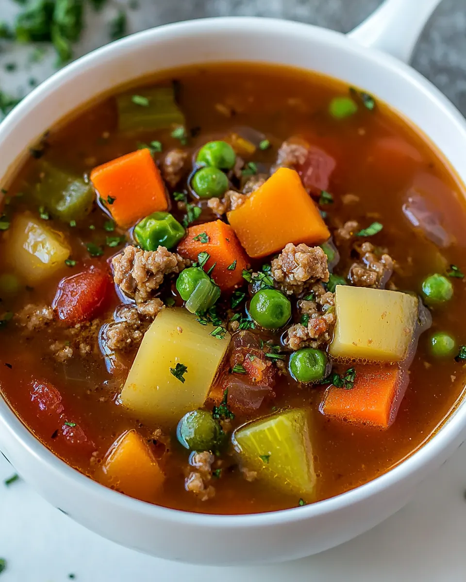 Quick Vegetable Ground Beef Soup