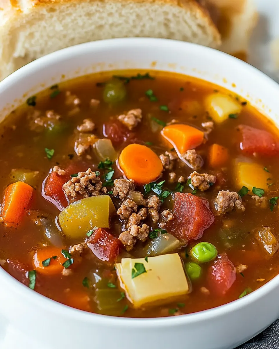 Quick Vegetable Ground Beef Soup