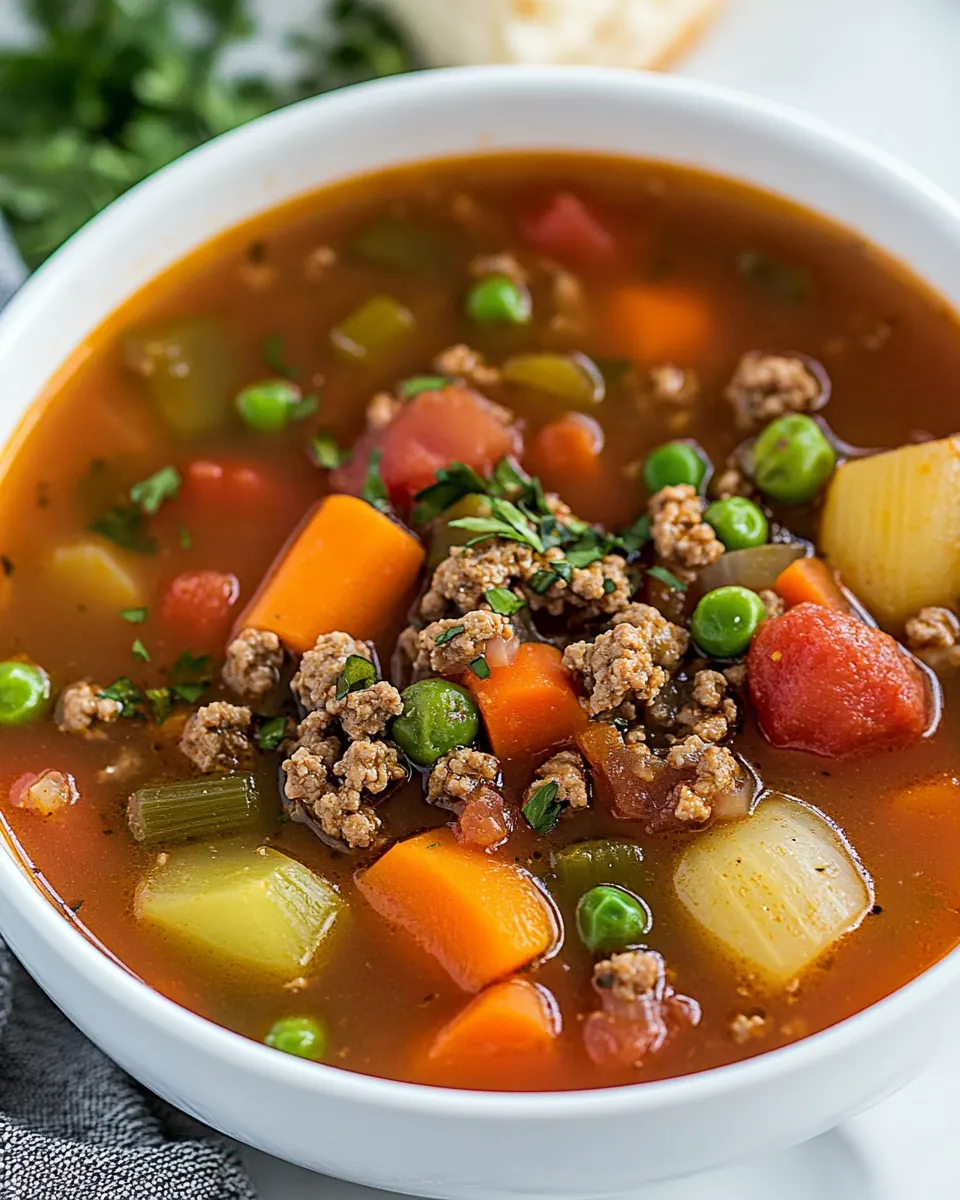 Quick Vegetable Ground Beef Soup