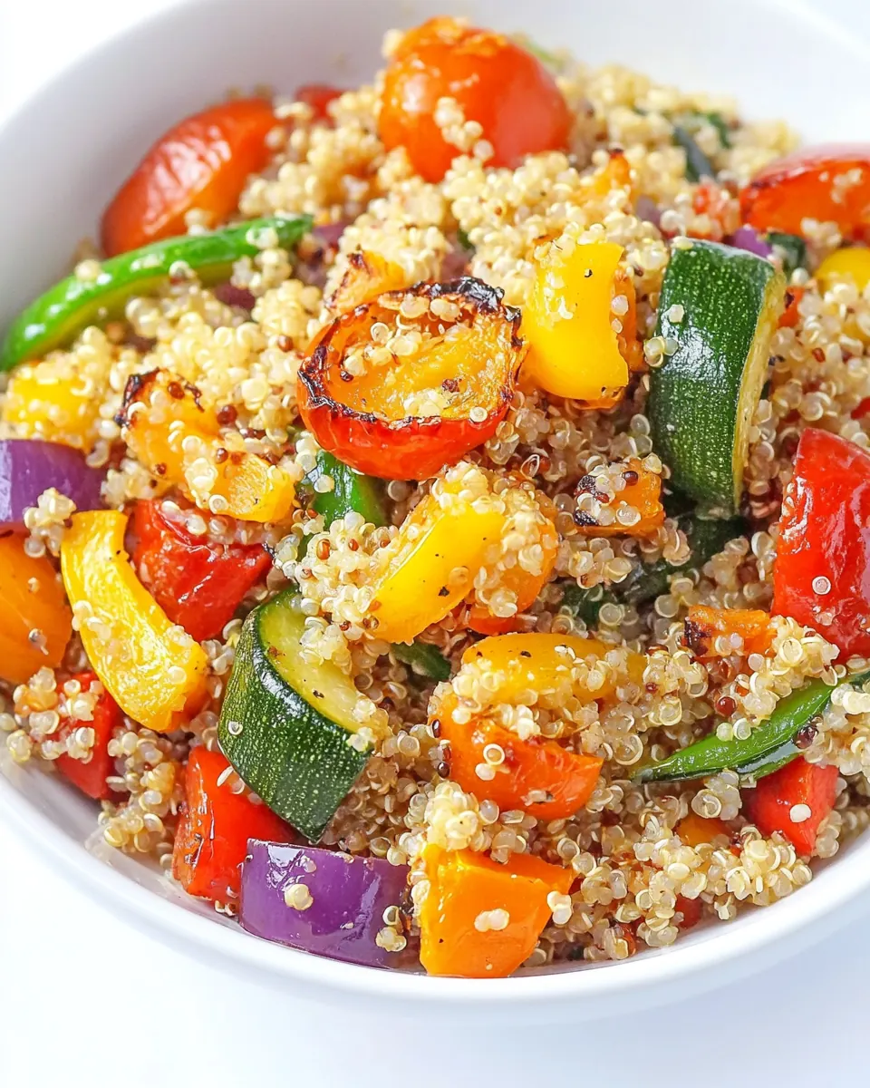 Quinoa with Roasted Rainbow Vegetables