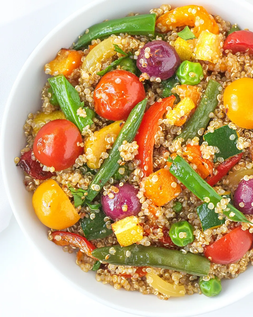 Quinoa with Roasted Rainbow Vegetables