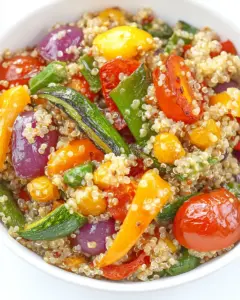 Quinoa with Roasted Rainbow Vegetables