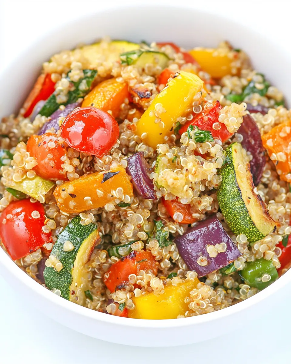 Quinoa with Roasted Rainbow Vegetables