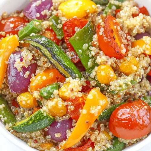 Quinoa with Roasted Rainbow Vegetables