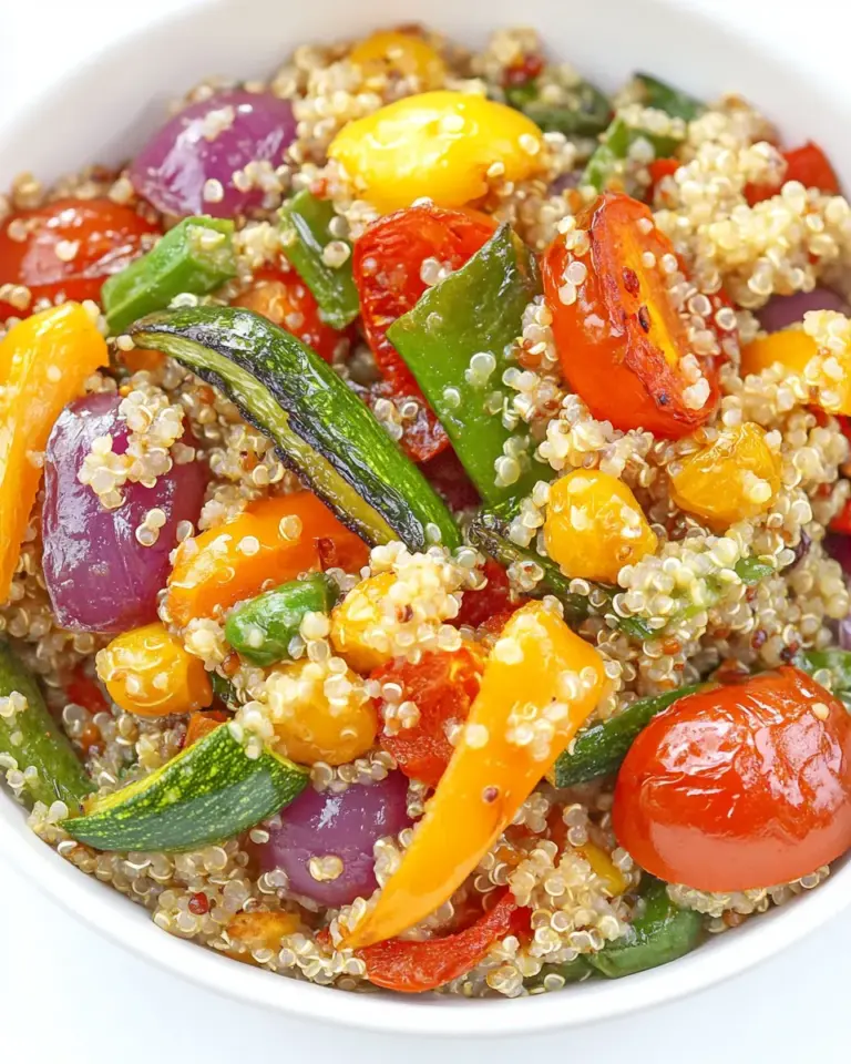 Quinoa with Roasted Rainbow Vegetables
