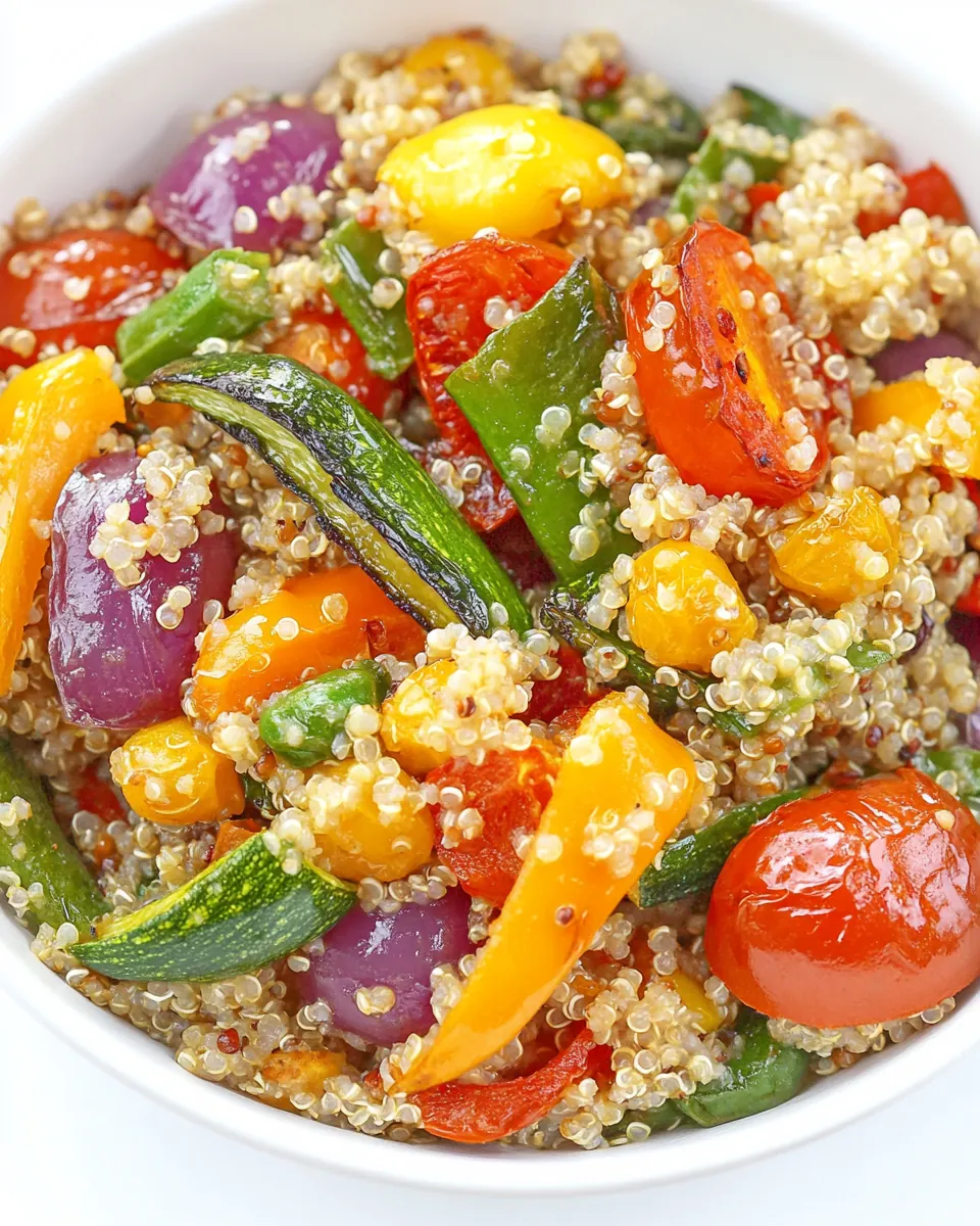 Quinoa with Roasted Rainbow Vegetables