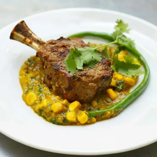 Rajasthani Roast Rump of Lamb with Corn Sauce