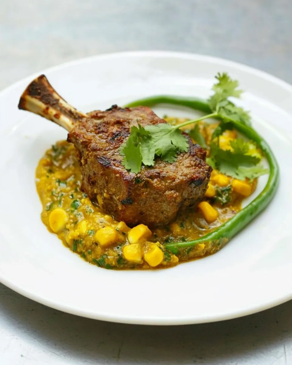 Rajasthani Roast Rump of Lamb with Corn Sauce