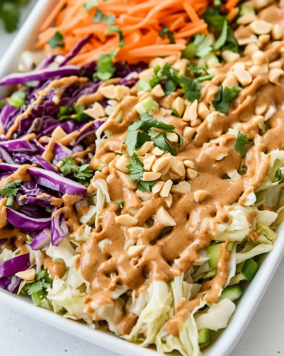 Ramen Cabbage Salad with Peanut Dressing