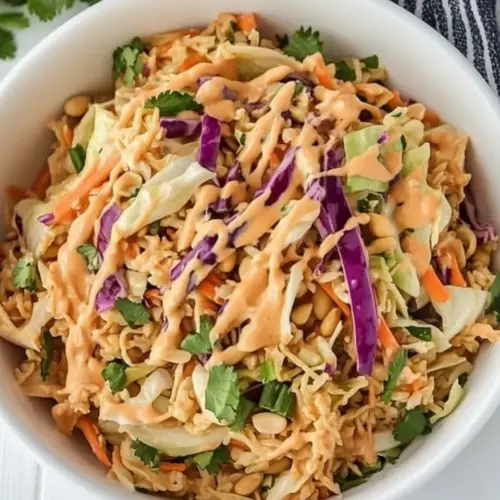 Ramen Cabbage Salad with Peanut Dressing