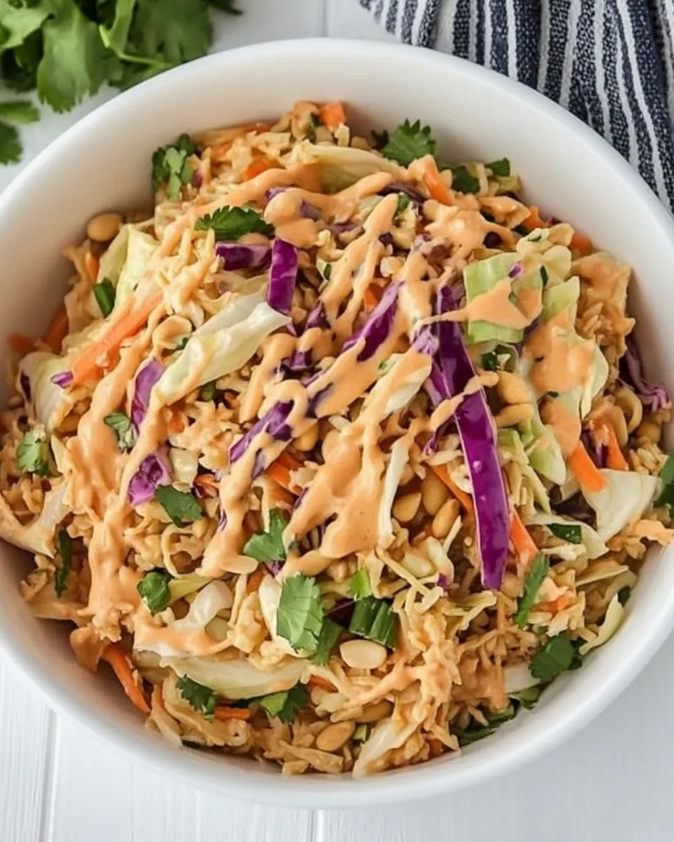 Ramen Cabbage Salad with Peanut Dressing