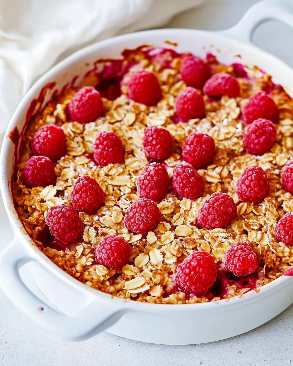 Raspberry Almond Baked Oatmeal