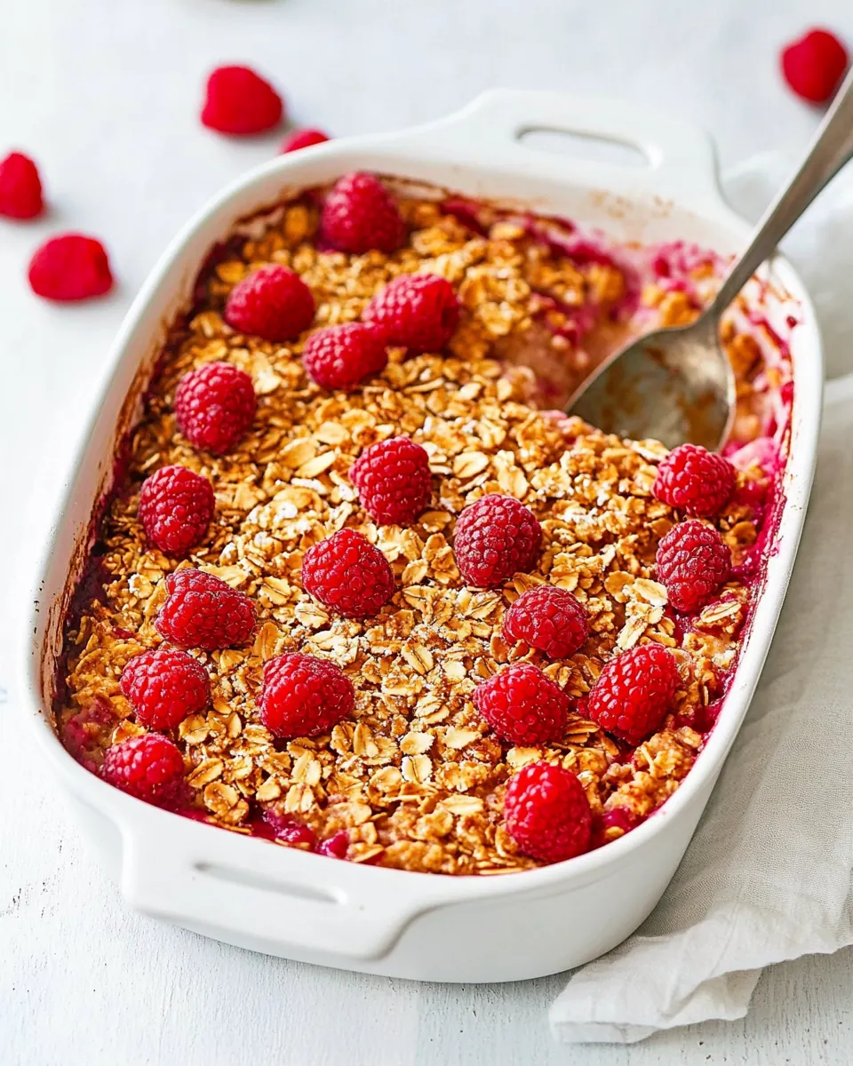 Raspberry Almond Baked Oatmeal