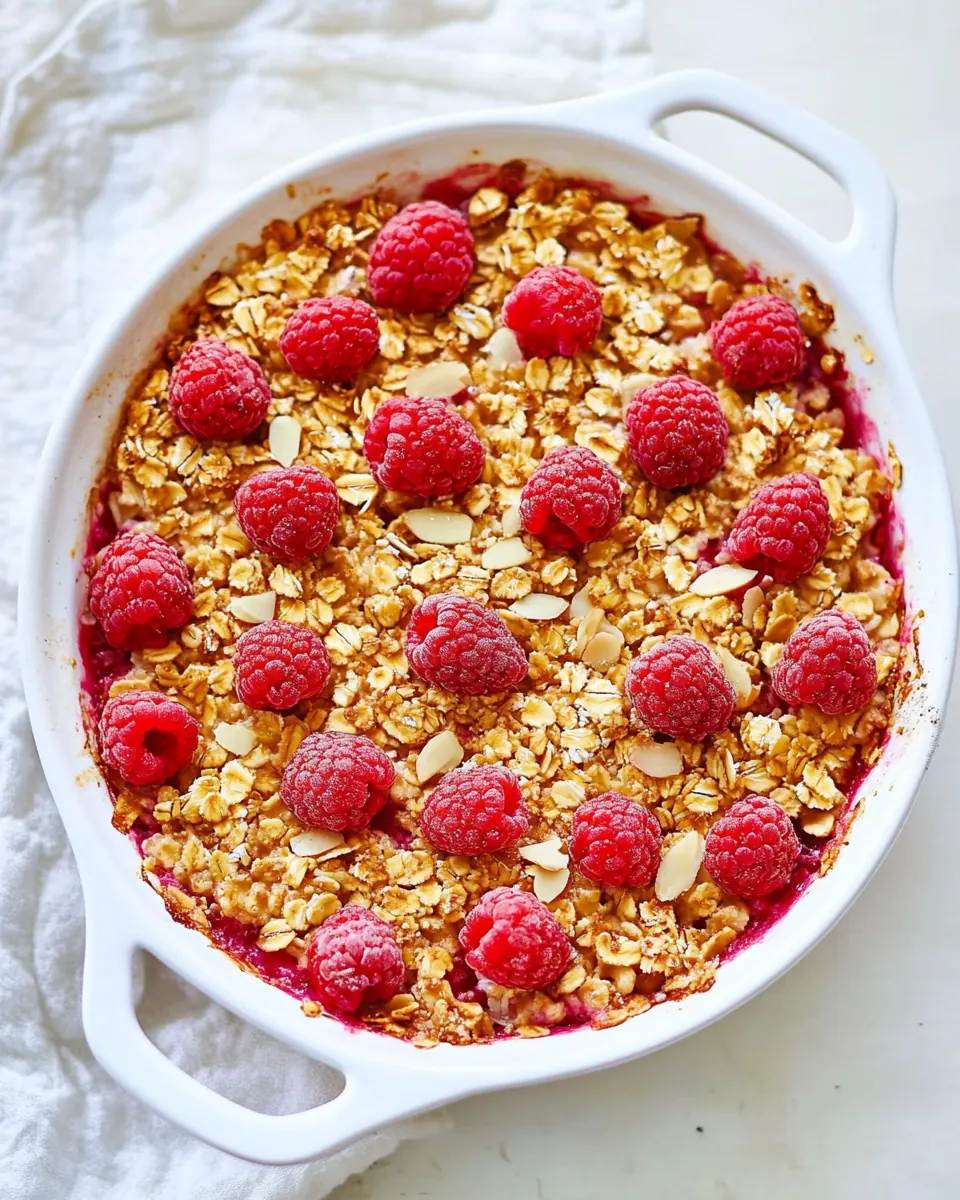 Raspberry Almond Baked Oatmeal