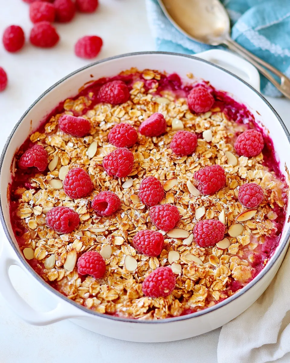 Raspberry Almond Baked Oatmeal