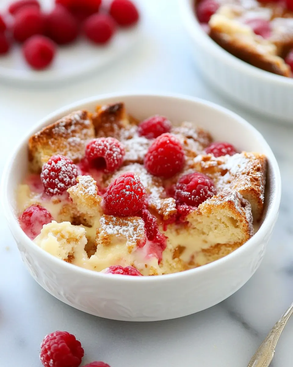 Raspberry Bread Pudding