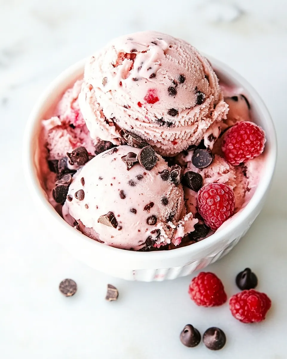 Raspberry Chocolate Chip Ice Cream