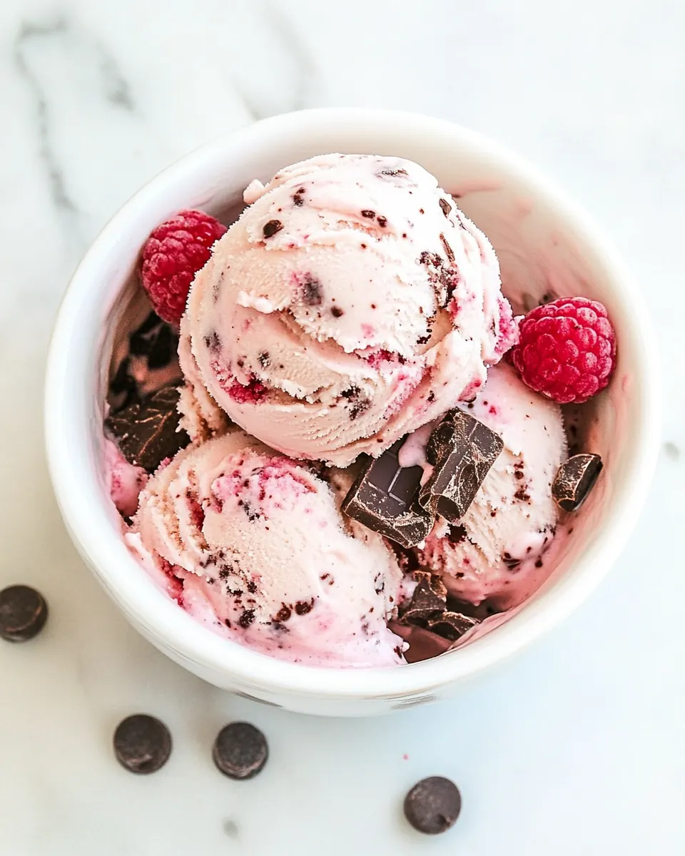 Raspberry Chocolate Chip Ice Cream