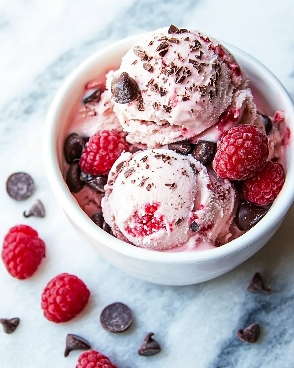 Raspberry Chocolate Chip Ice Cream