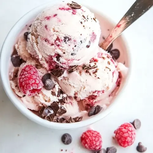 Raspberry Chocolate Chip Ice Cream