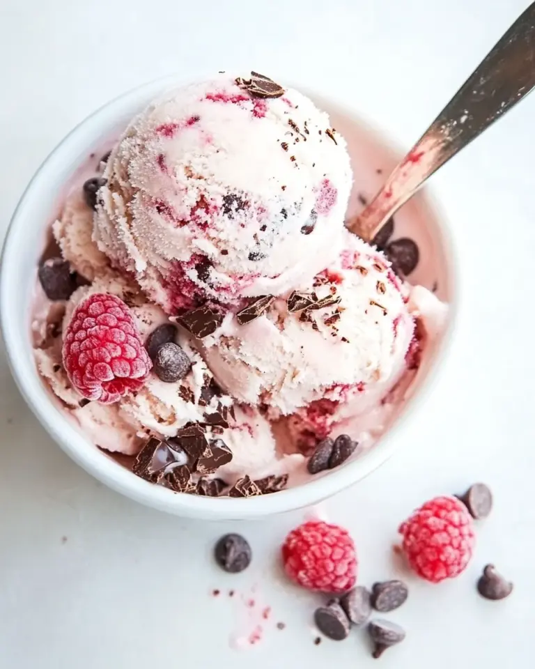 Raspberry Chocolate Chip Ice Cream