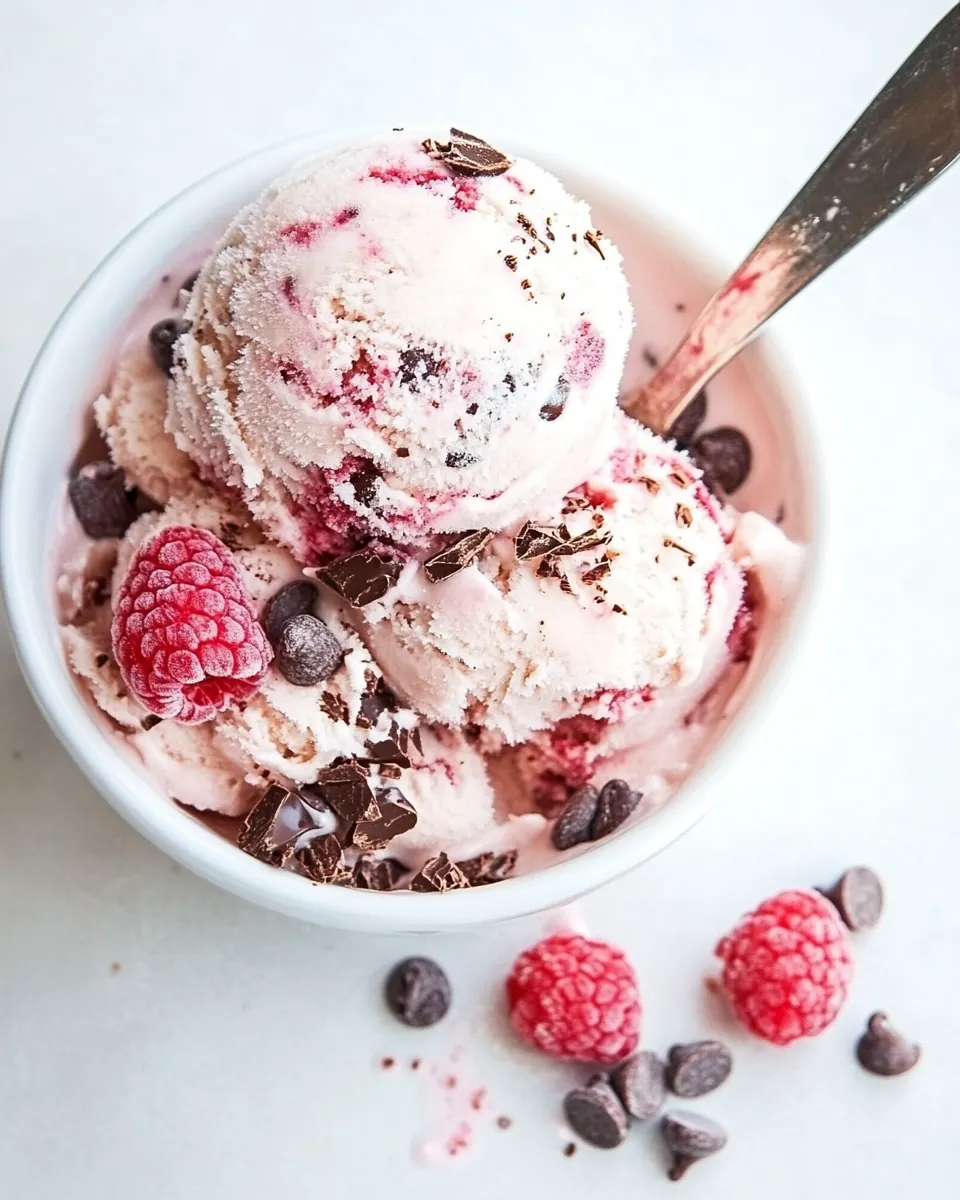 Raspberry Chocolate Chip Ice Cream