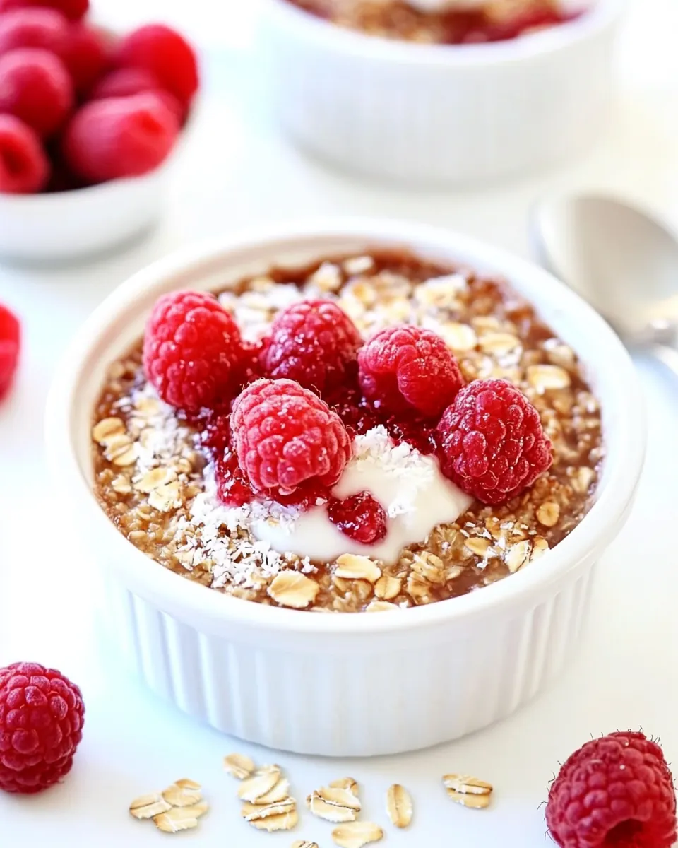 Raspberry Coconut Creme Brulee Oatmeal