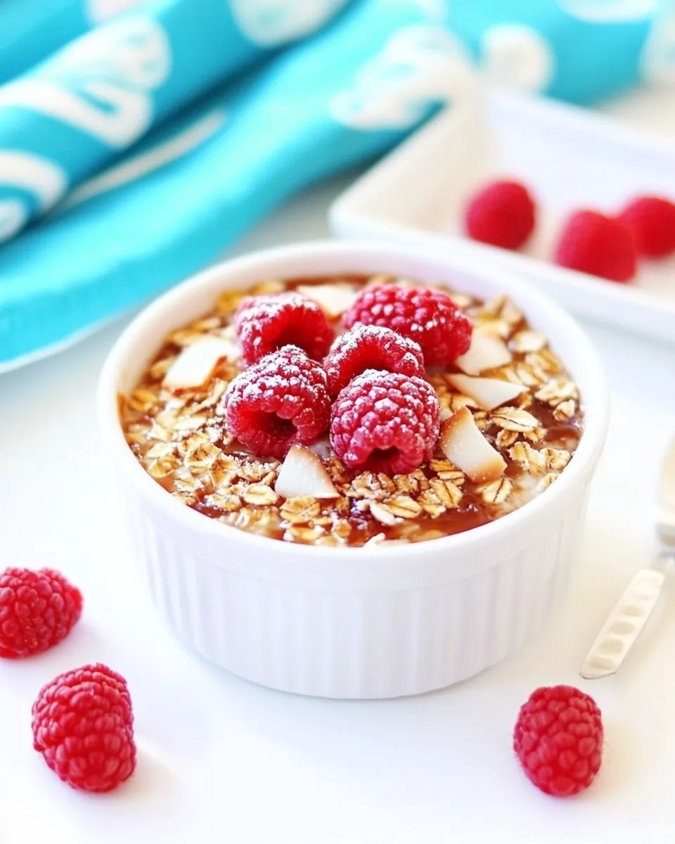 Raspberry Coconut Creme Brulee Oatmeal