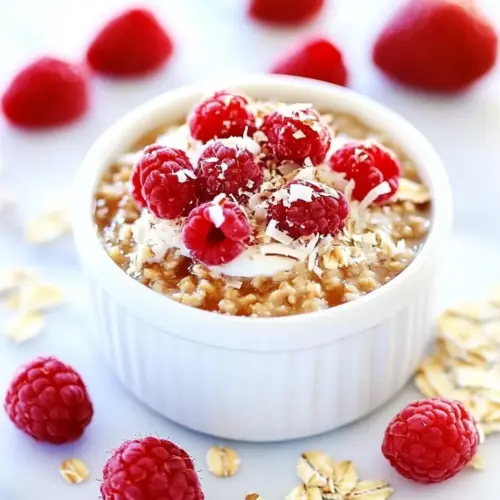 Raspberry Coconut Creme Brulee Oatmeal