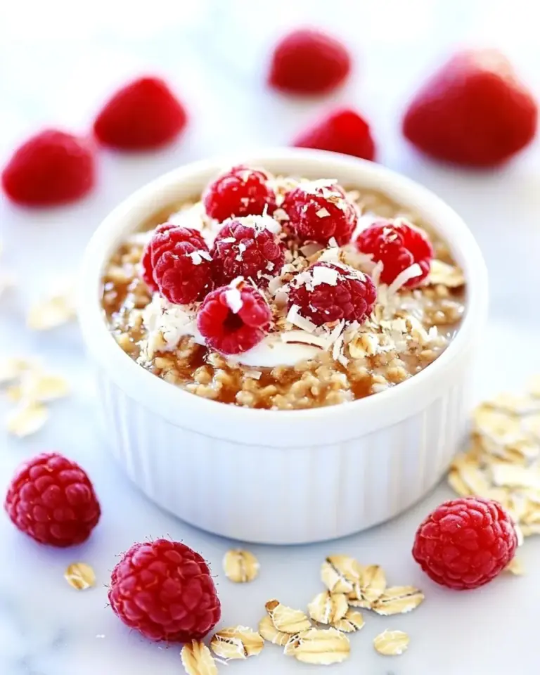 Raspberry Coconut Creme Brulee Oatmeal