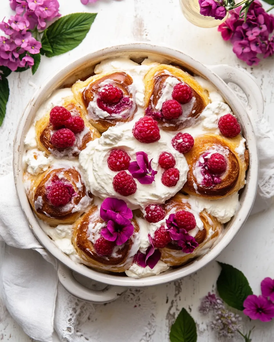 Raspberry Lemon Brioche Rolls with Whipped Ricotta Cream